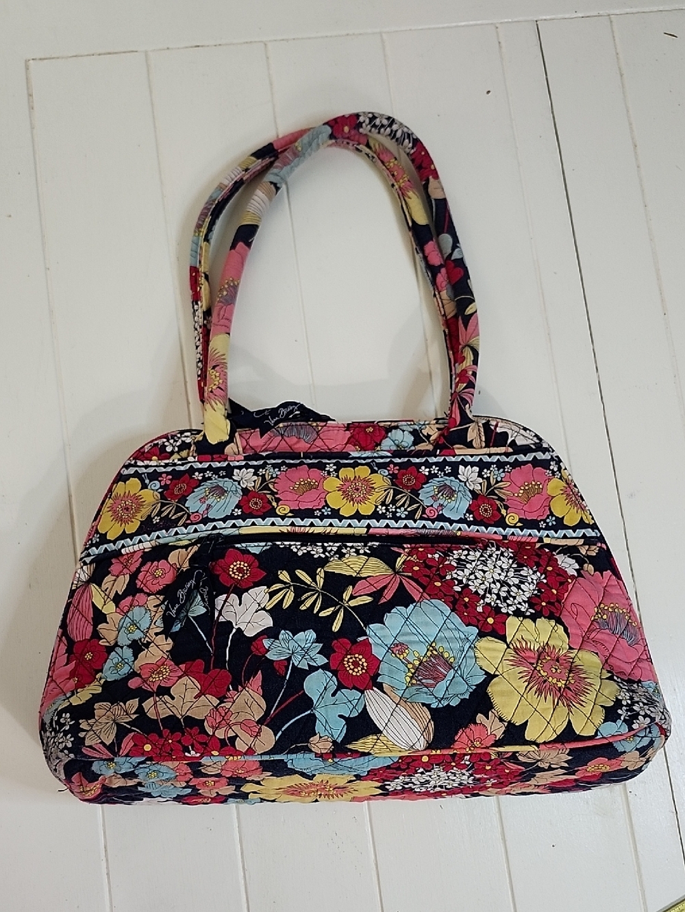 Vera Bradley Happy Snails Retired Print Quilted Satchel